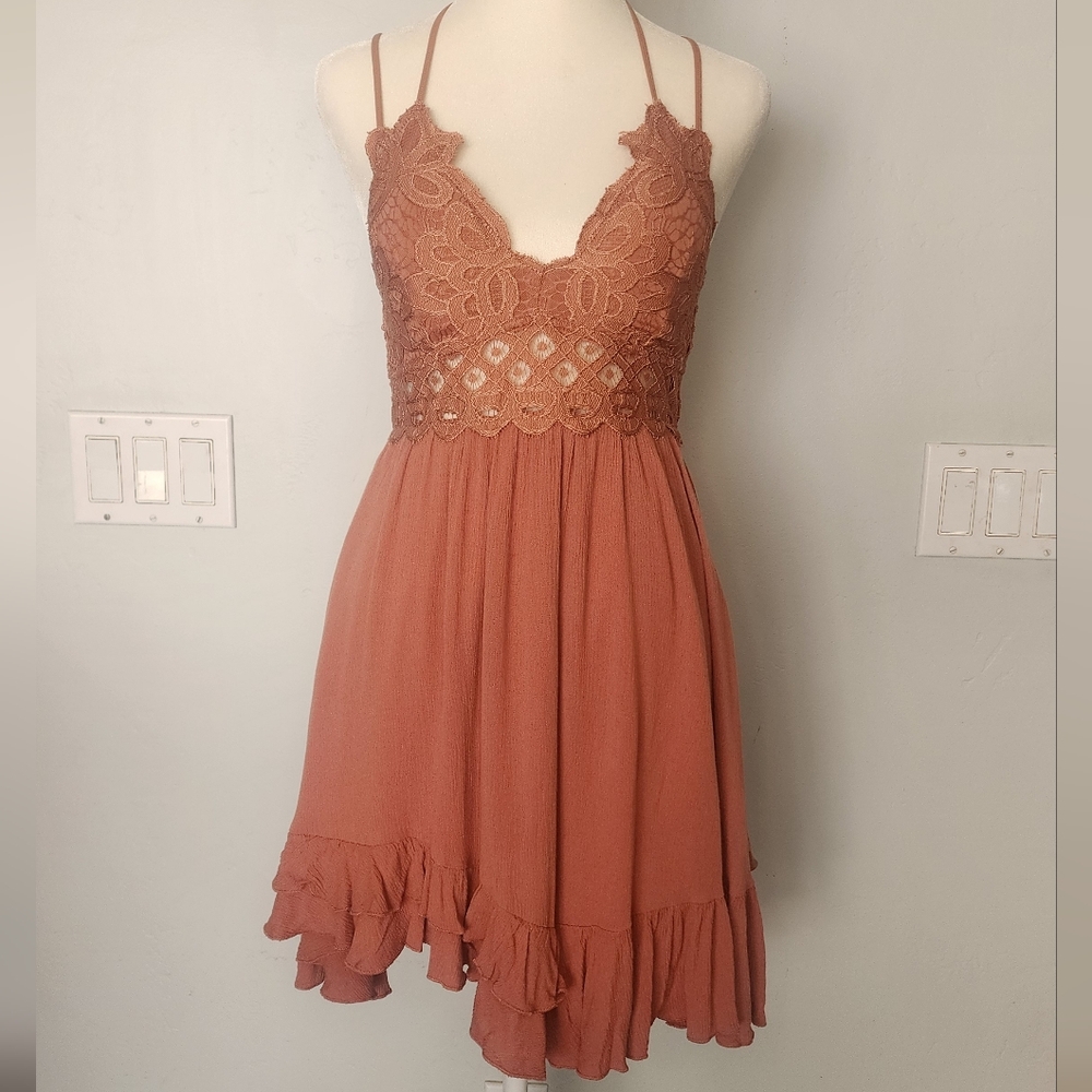 Rust Orange Wishlist Boho Asymmetrical Dress Small